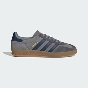 6.5M / 7.5W - [New] Men's adidas Gazelle Indoor Shoes Grey/Night Indigo JQ8397